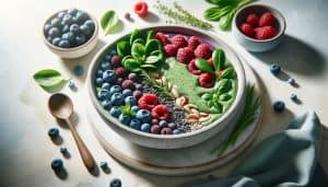 Blauwe Bessen Smoothiebowl met Lijnzaad