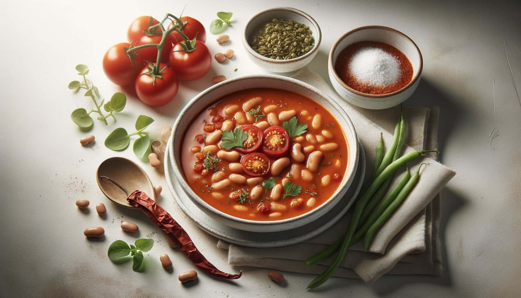 Capsaïcine Tomatensoep met Bonen