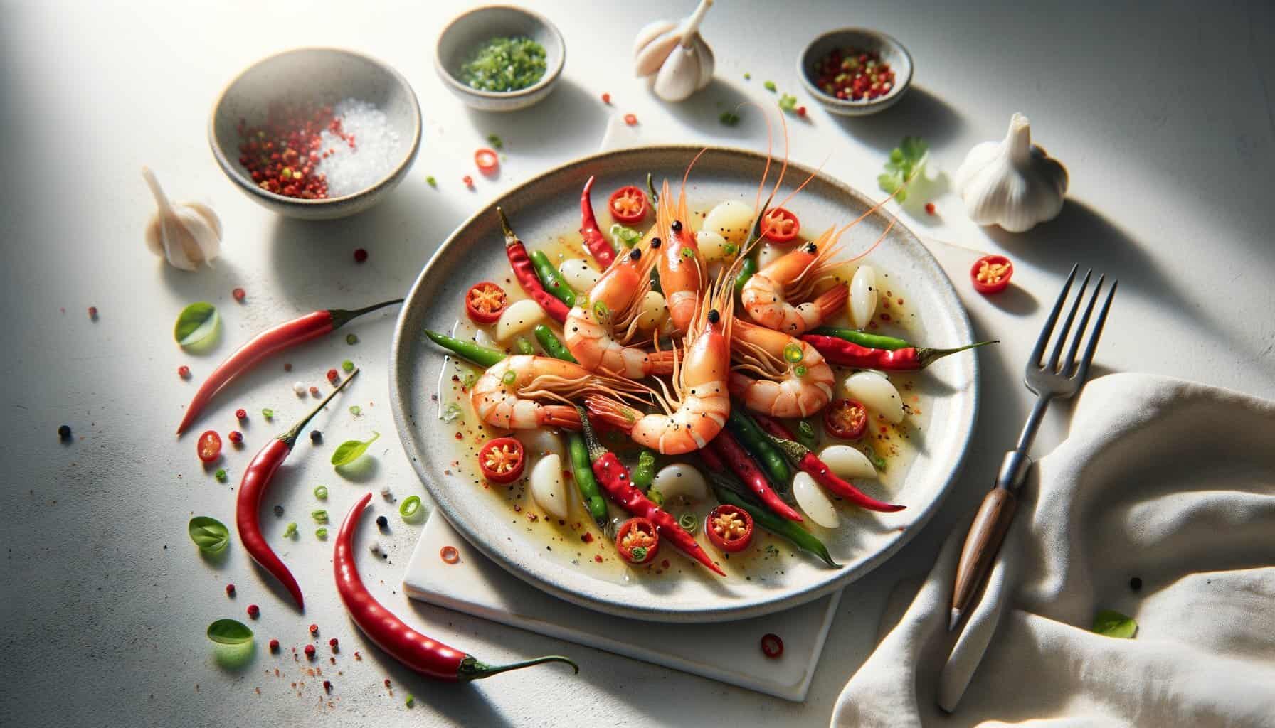 Chili-Knoflook Garnalen