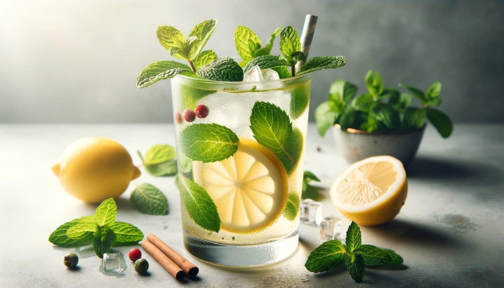 Eenvoudige Citroen-Mint Spritzer