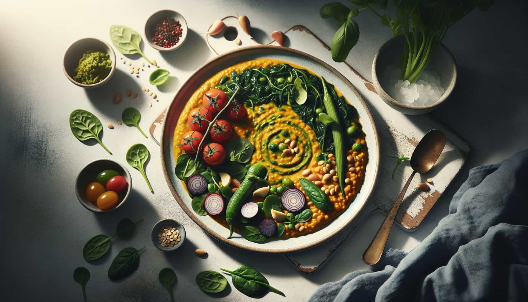 Gember-Kokos Dahl met Spinazie