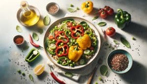 Gevulde Paprika’s met Quinoa en Groenten