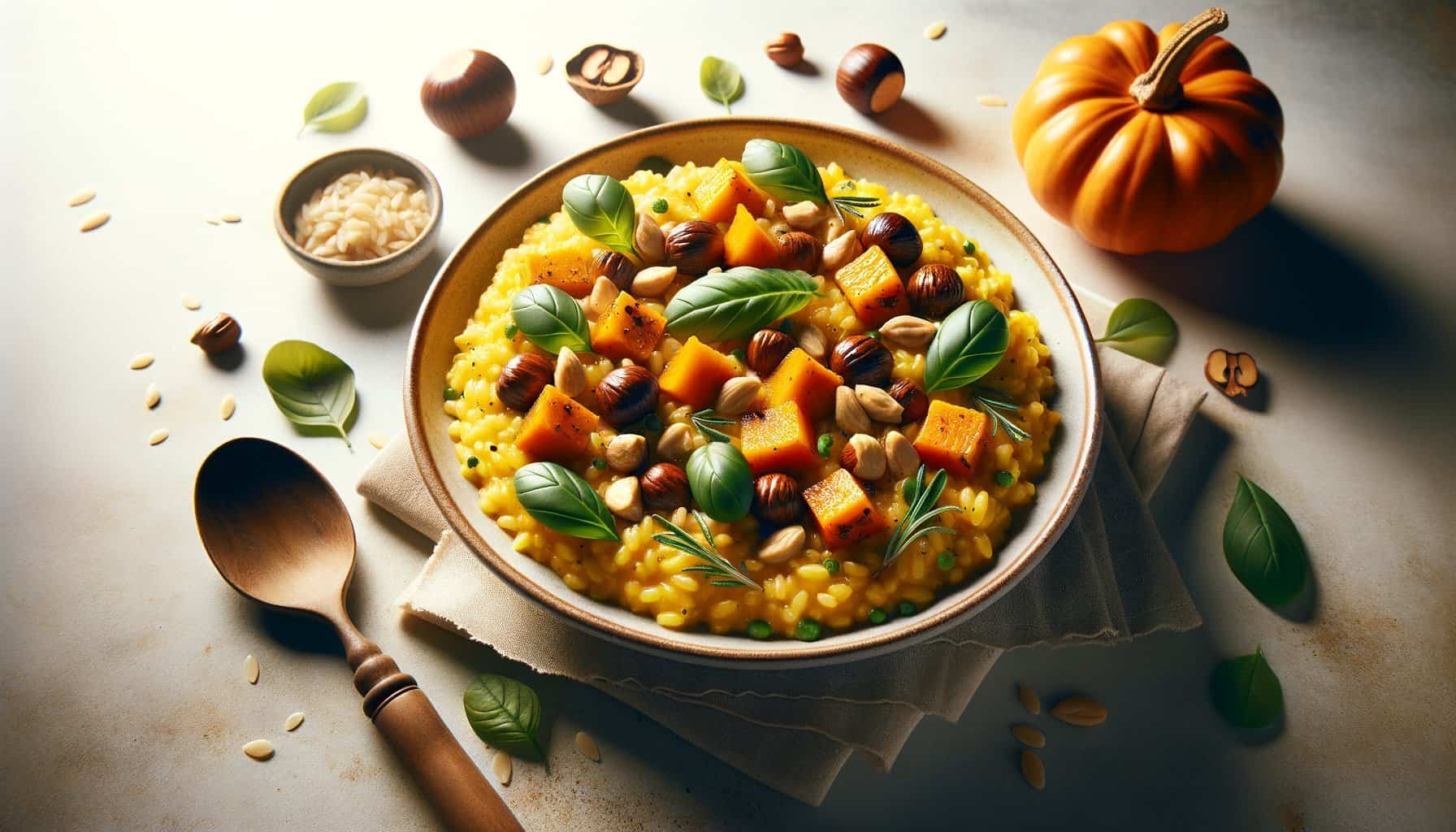 Herfst Pompoen-Kastanje Risotto