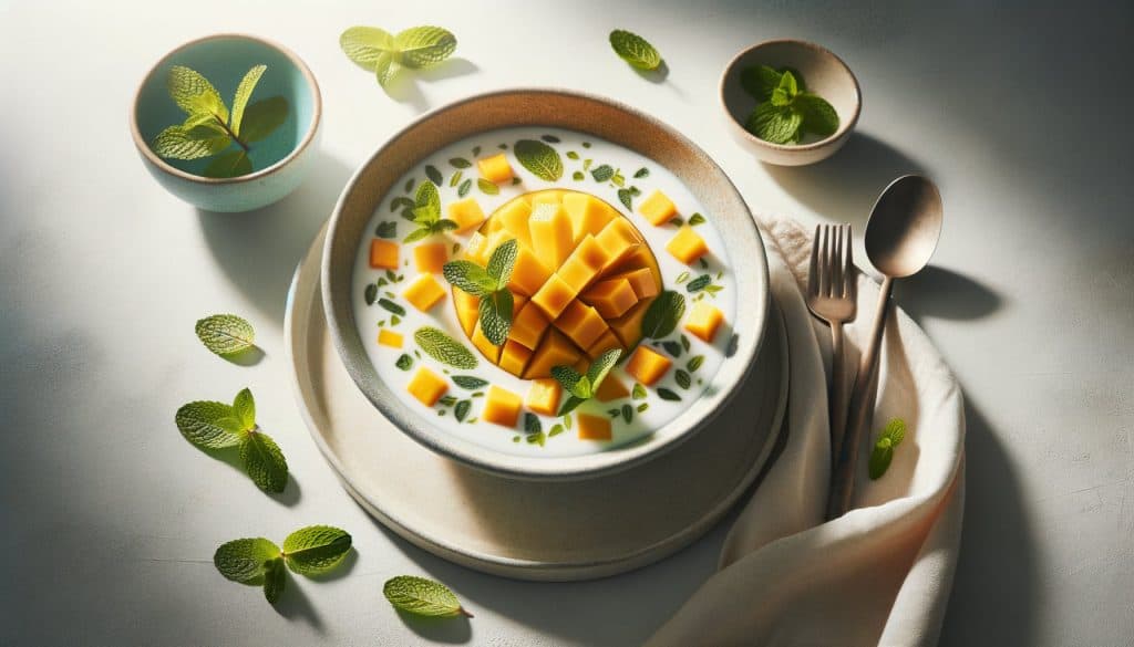 Kokoswater met Mango en Munt