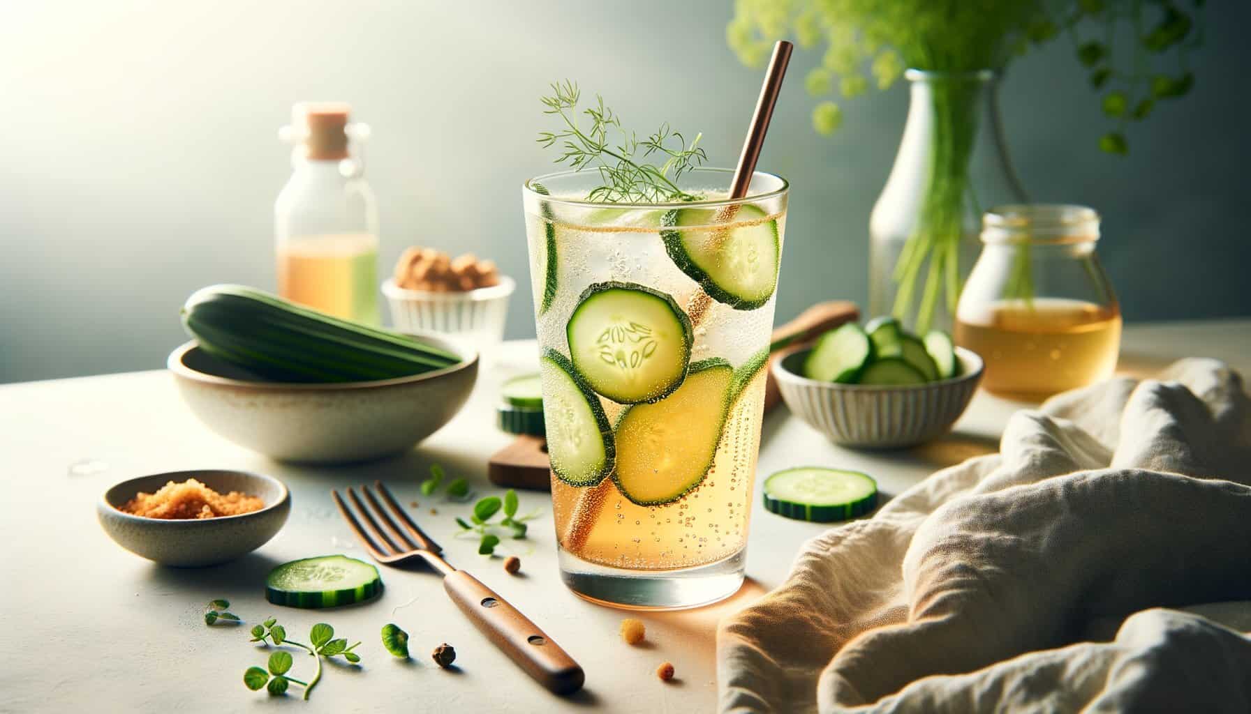 Kombucha Spritzer met Komkommer