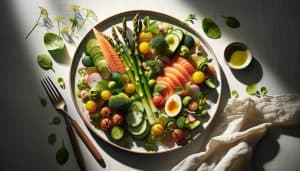 Koud Gerookte Zalm met Voorjaarsgroenten