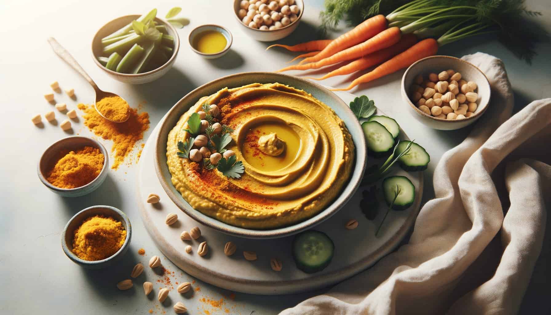 Kurkuma Hummus met Tahin