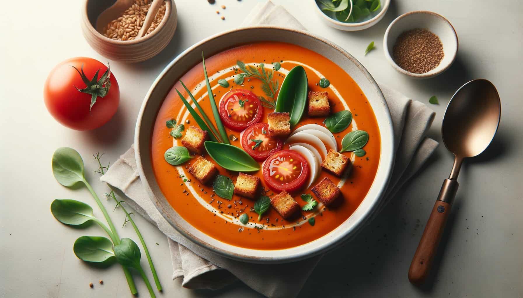 Lichte Tomatensoep met Volkoren Croutons