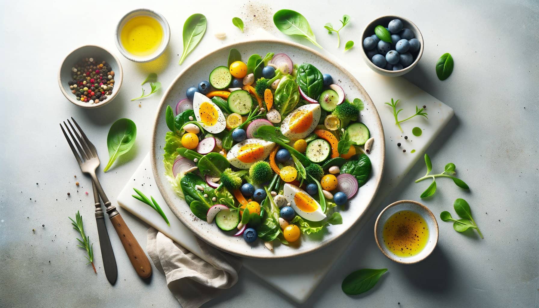 Linzen Salade met Blauwe Bessen