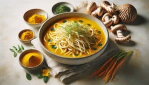 Lion’s Mane Soep met Kurkuma