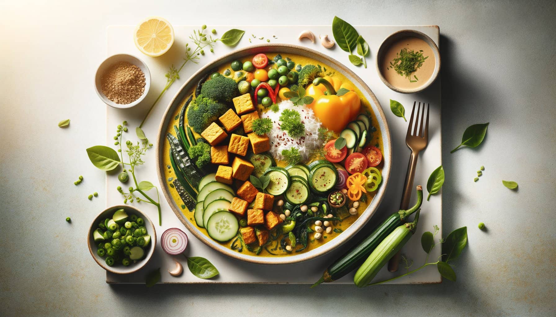 Pittige Groene Curry met Tempeh