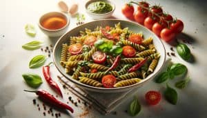 Pittige Paprika-Pesto Pasta