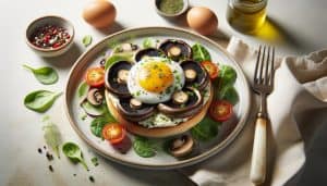 Portobello Benedict met Ei