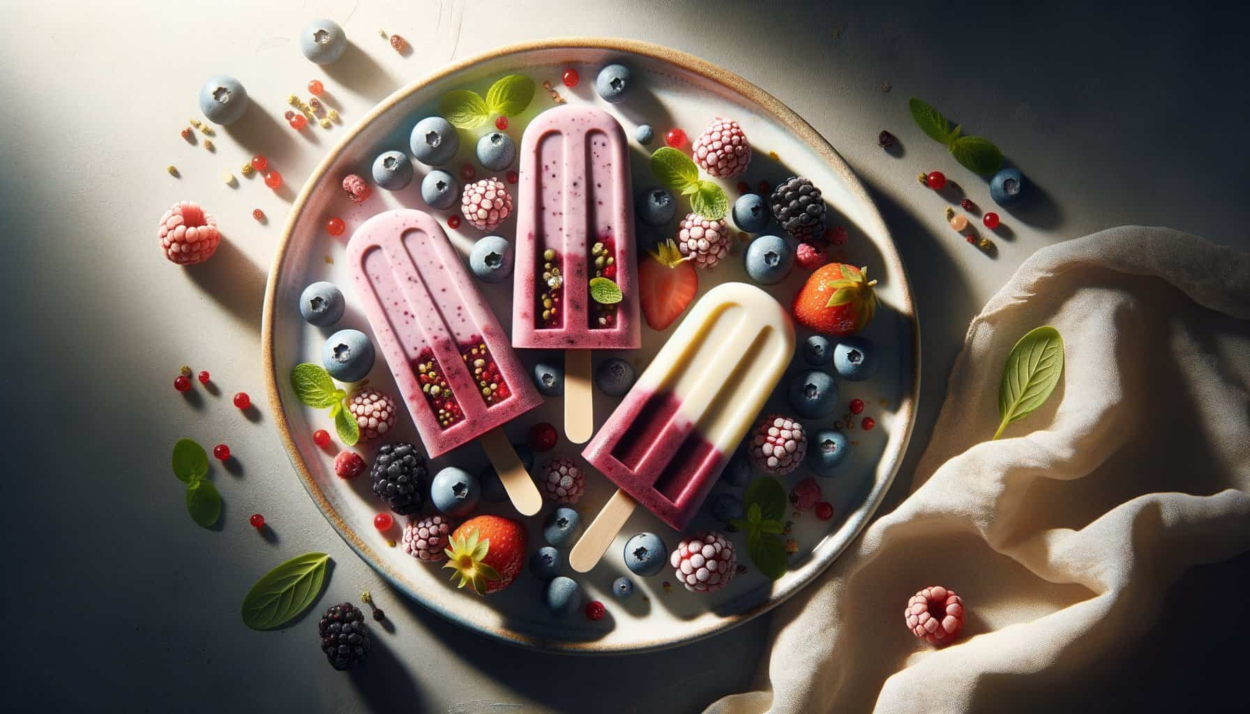 Probiotische Yoghurt-Pops met Bessen