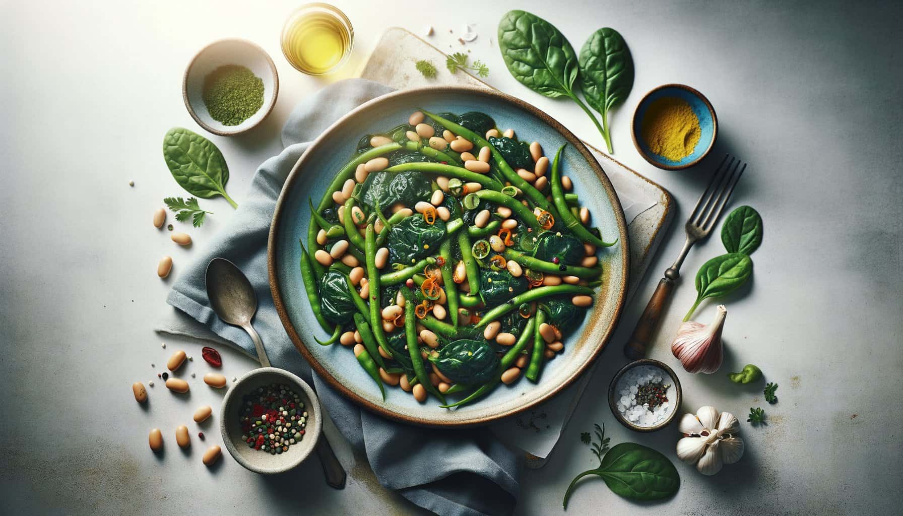 Spinazie-Bonen Stoofpot met Gember