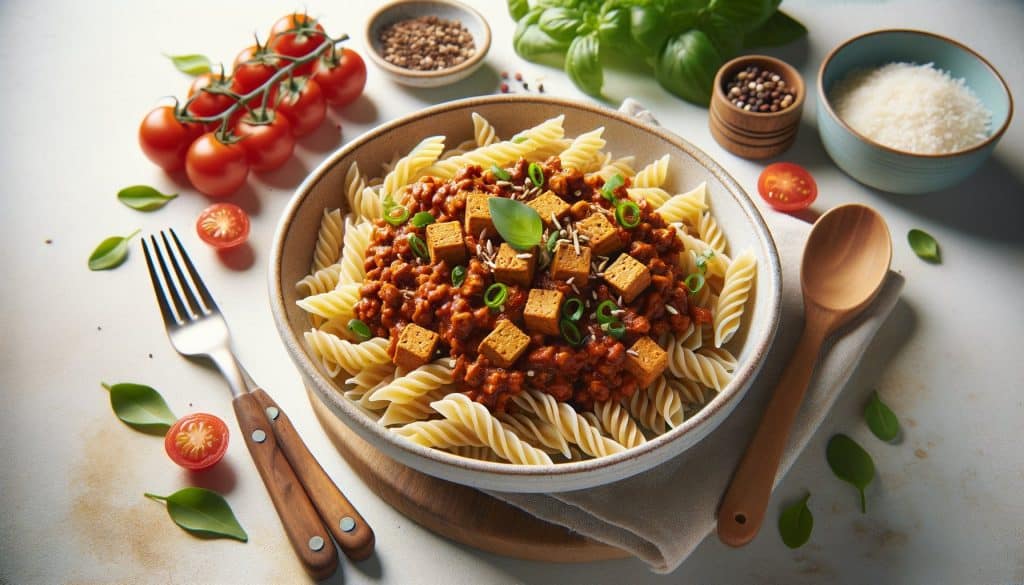 Tempeh Bolognese met Volkoren Pasta