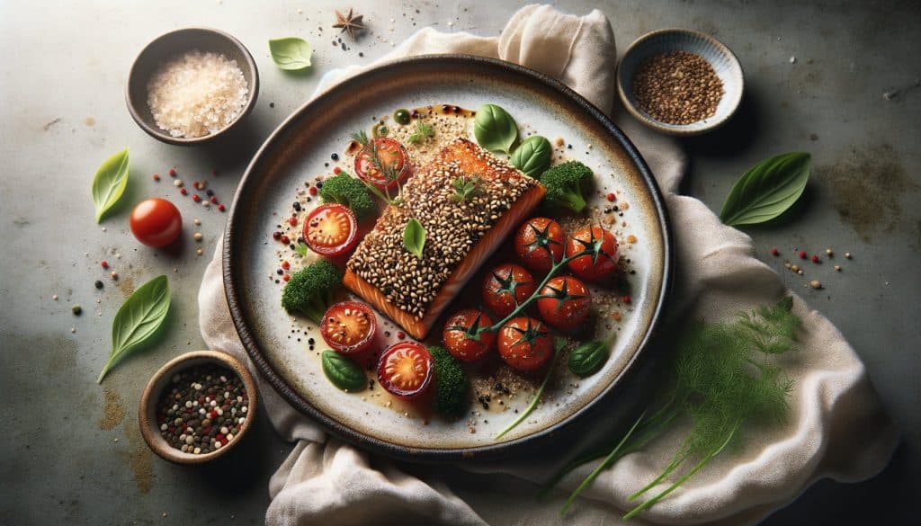 Walnoot-Sesam Crusted Zalm