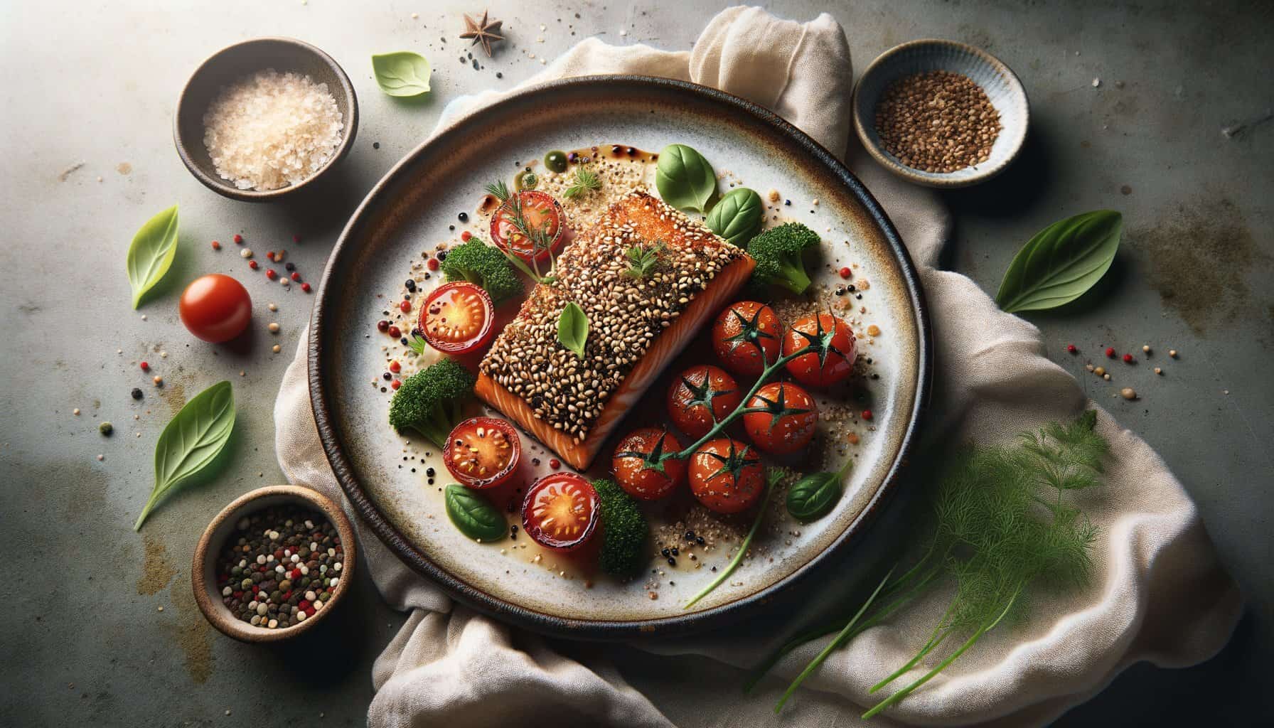 Walnoot-Sesam Crusted Zalm