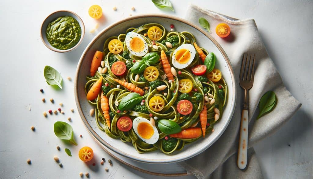 Worteltoppen Pesto Pasta