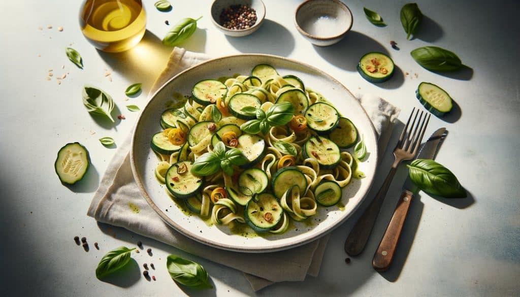 Zomerse Courgette Pasta met basilicum