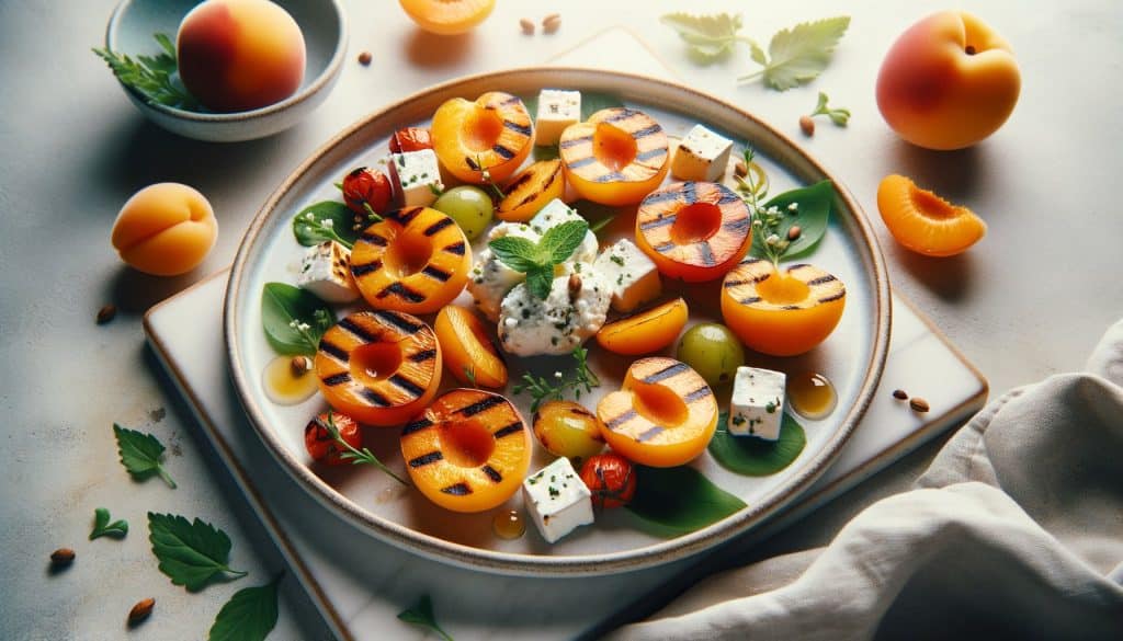 Zomerse Gegrilde Abrikozen met Geitenkaas