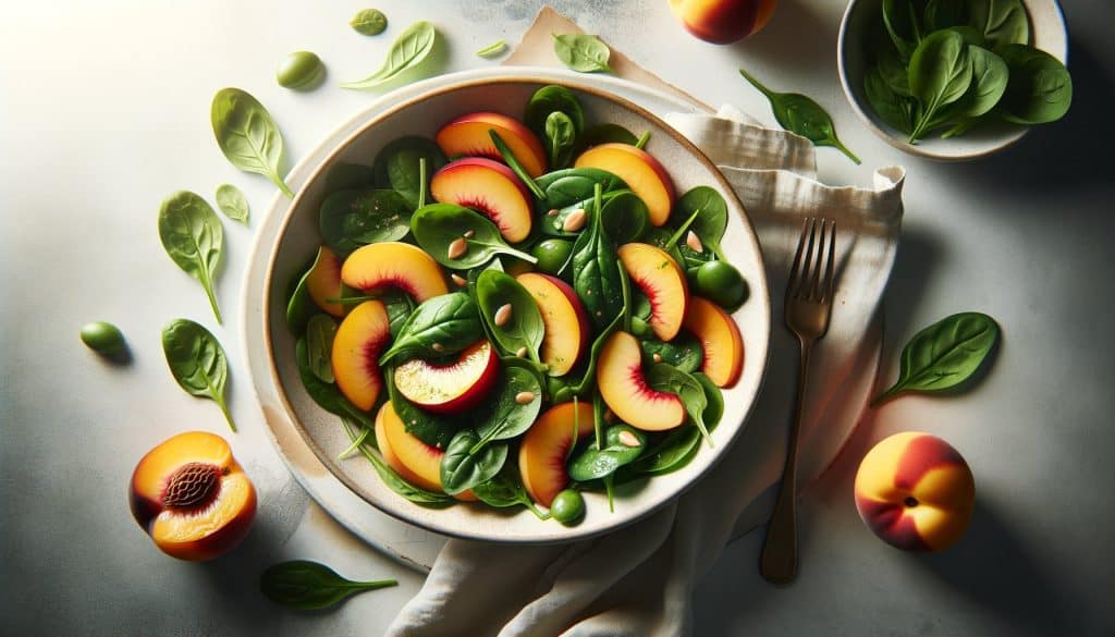 Zomerse Nectarine Spinazie Salade