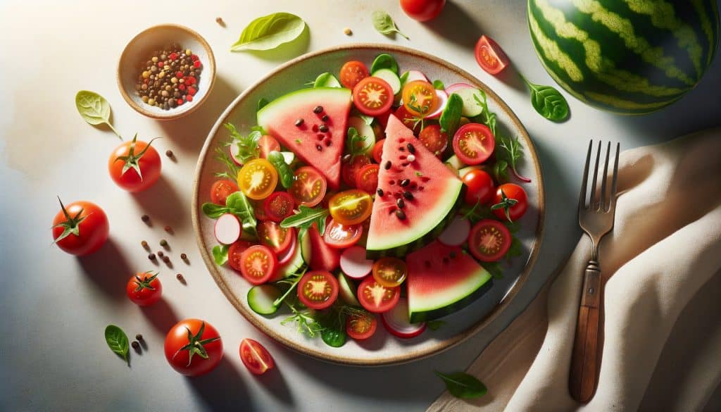 Zomerse Watermeloen-Tomaat Salade