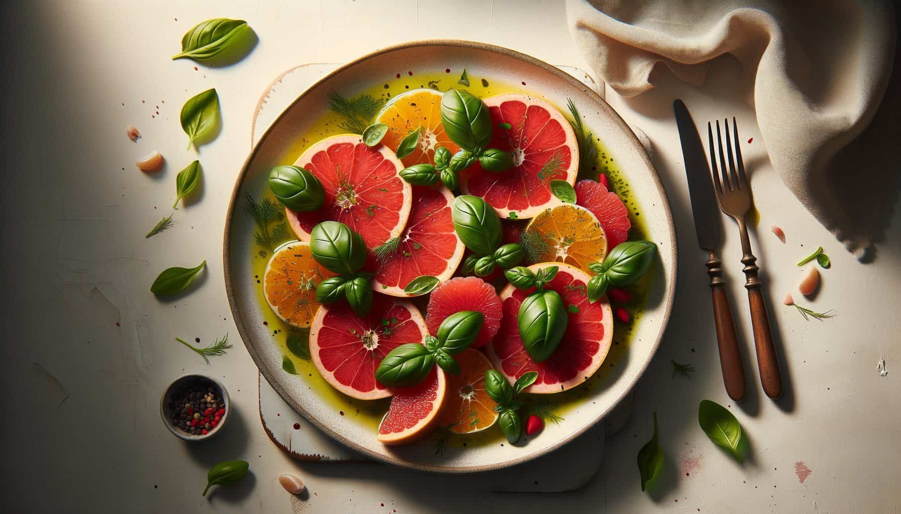 Kokoswater met Grapefruit en Basilicum