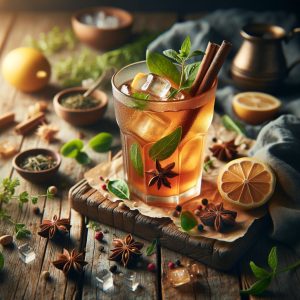 Perzik-Gember Iced Tea