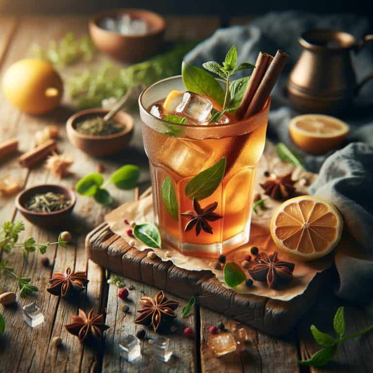 Perzik-Gember Iced Tea