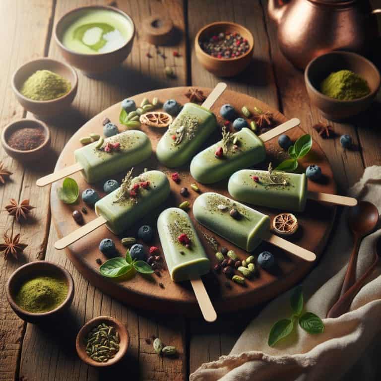 Probiotische Matcha Latte Pops