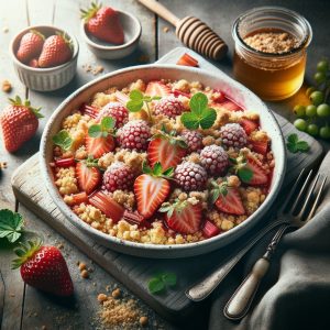 Verse Aardbeien-Rabarber Crumble