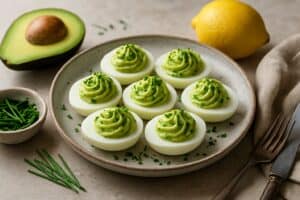 Gevulde eieren met avocado en bieslook