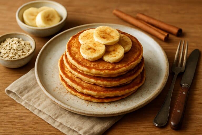 Havermoutpannenkoeken met banaan en kaneel