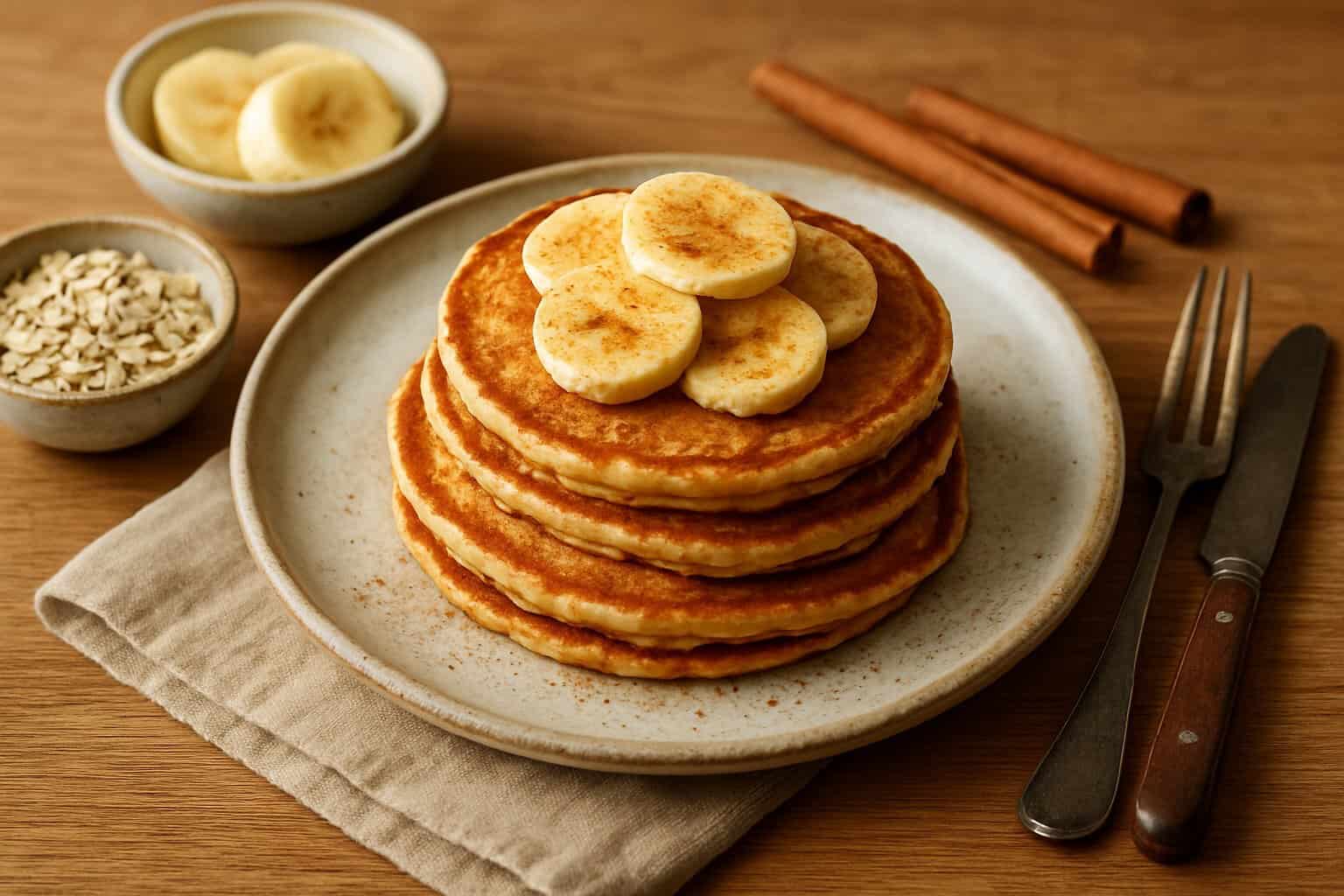 Havermoutpannenkoeken met banaan en kaneel