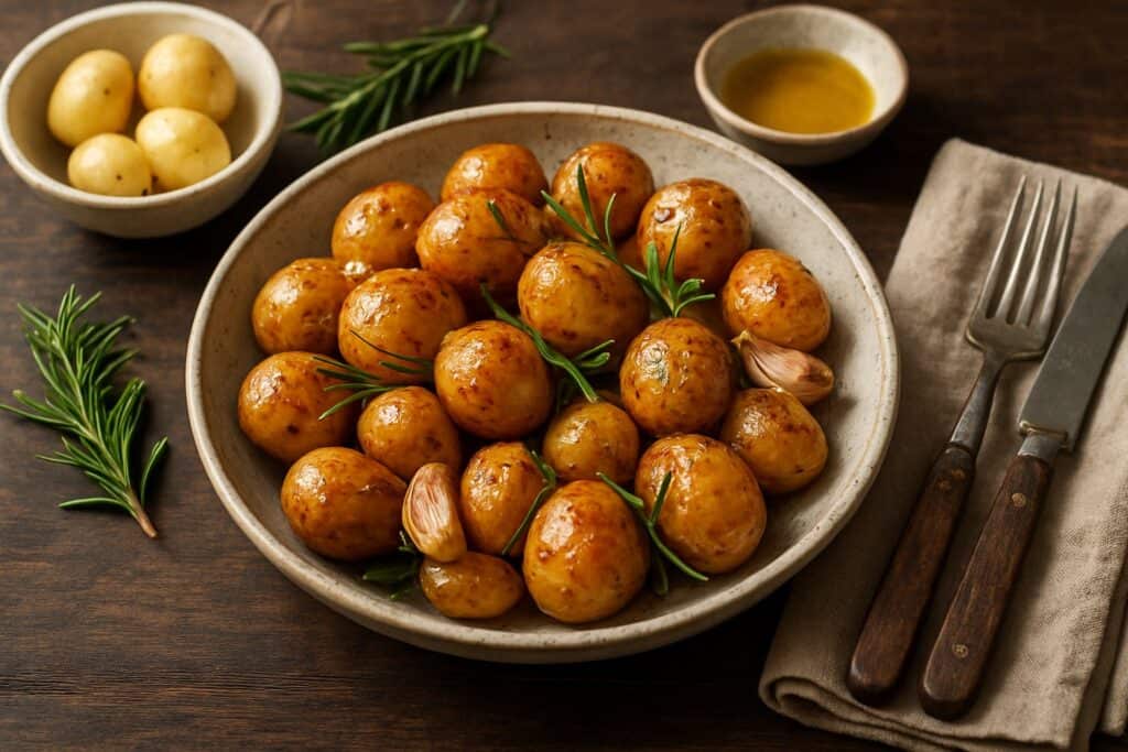 Krieltjes uit de oven met rozemarijn en knoflook