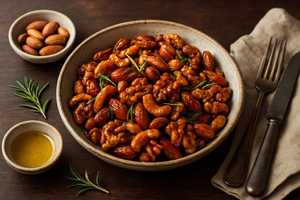 Notenmix uit de oven met rozemarijn