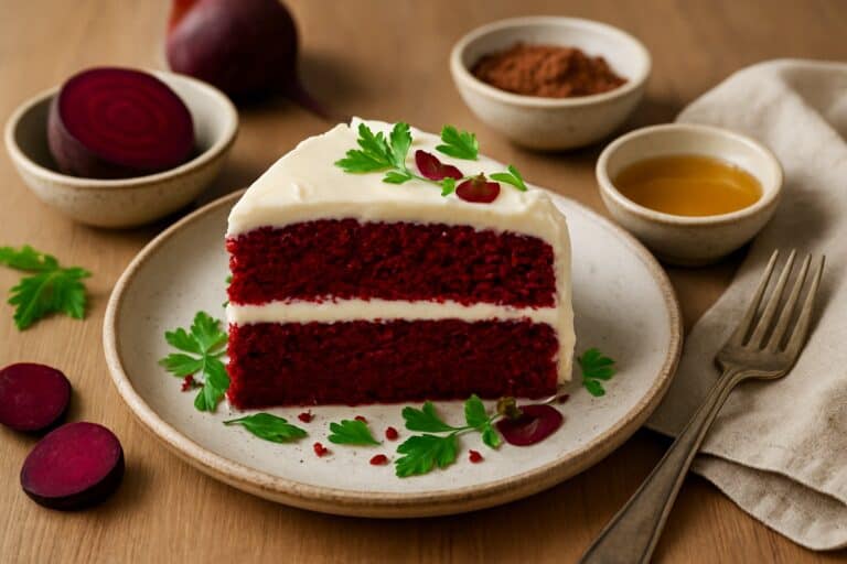 Red velvet cake met biet en kwarkglazuur