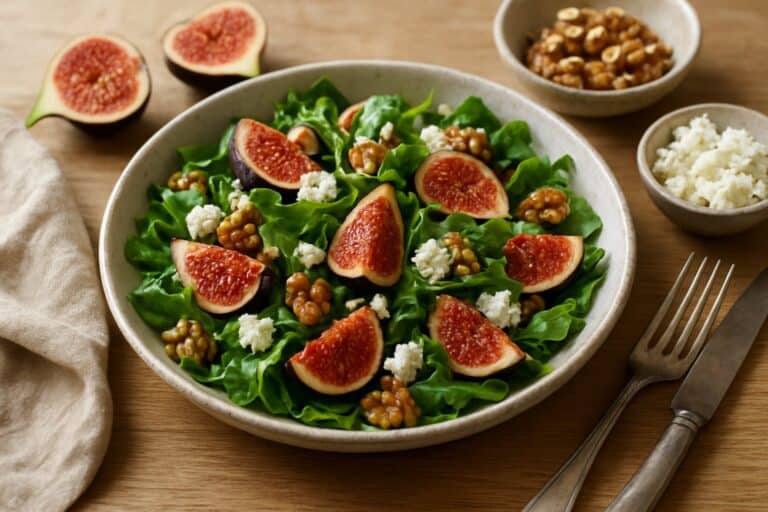 Salade met geitenkaas en vijgen