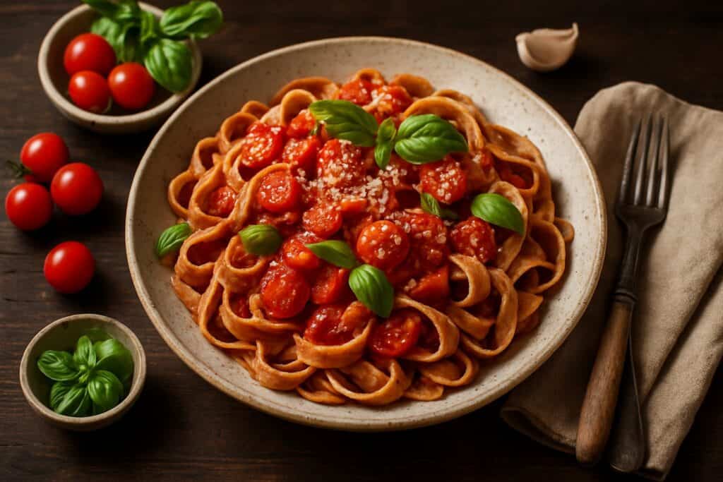 Verse pasta van volkorenmeel en ei