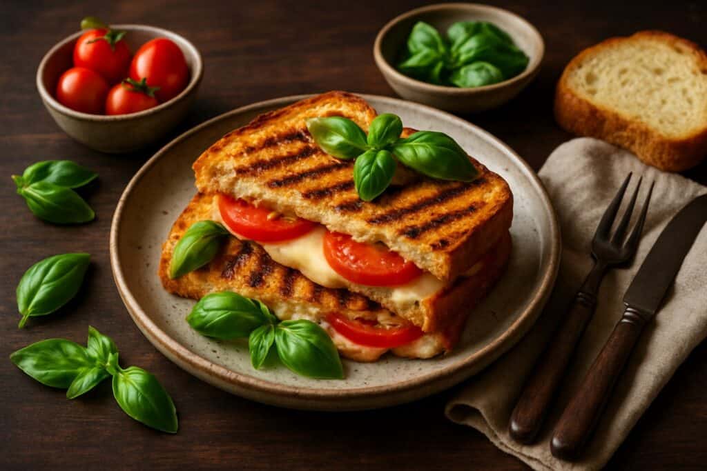 Volkoren tosti met tomaat en mozzarella