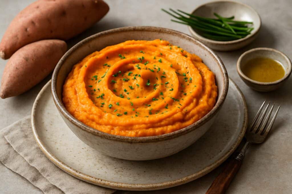 Zoete-aardappelpuree met nootmuskaat