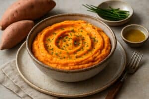 Zoete-aardappelpuree met nootmuskaat