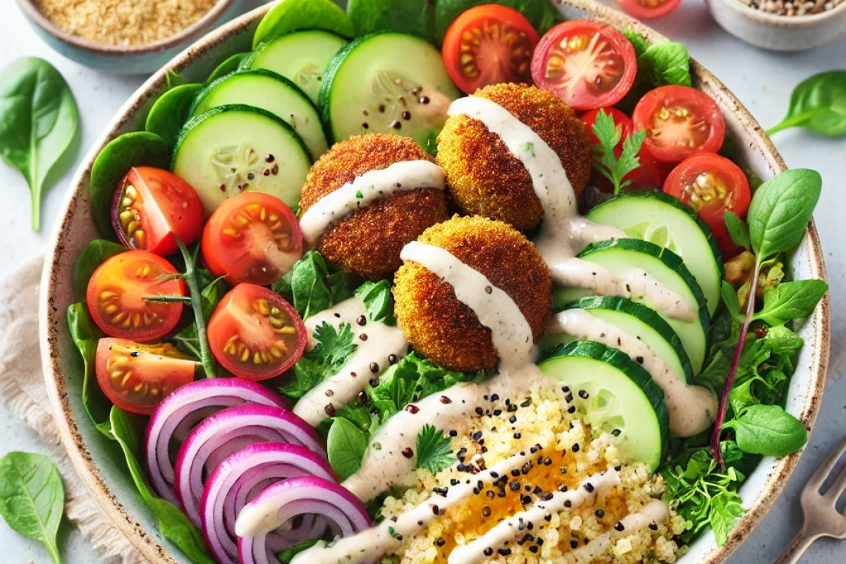 Mediterrane Falafel Bowl met Tahini Saus