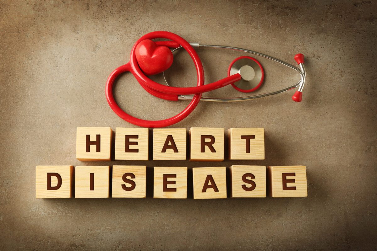 Text,Heart,Disease,Made,Of,Wooden,Cubes,And,Stethoscope,On